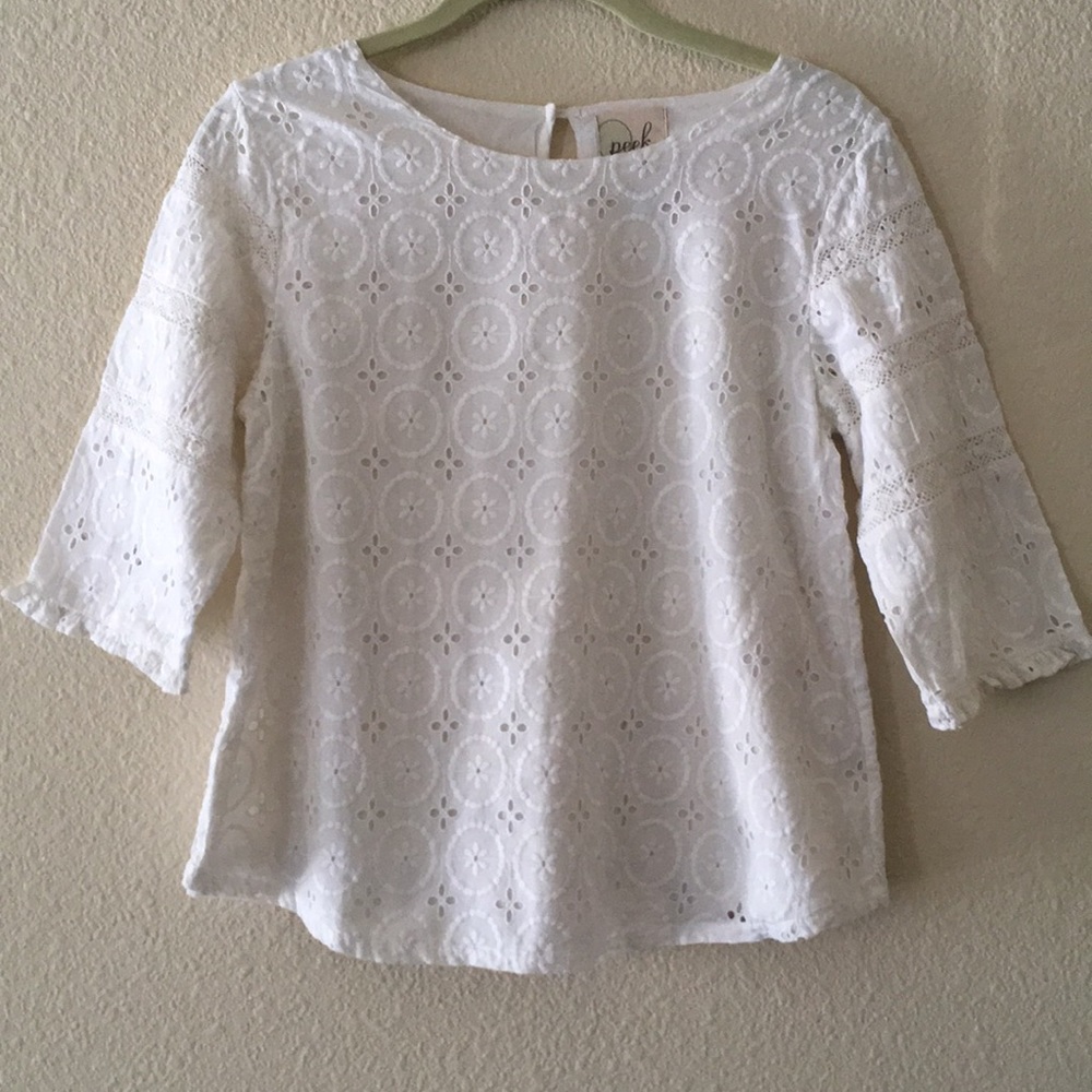 Nordstrom (Peek) Eyelet and Lace Qtr Sleev…
